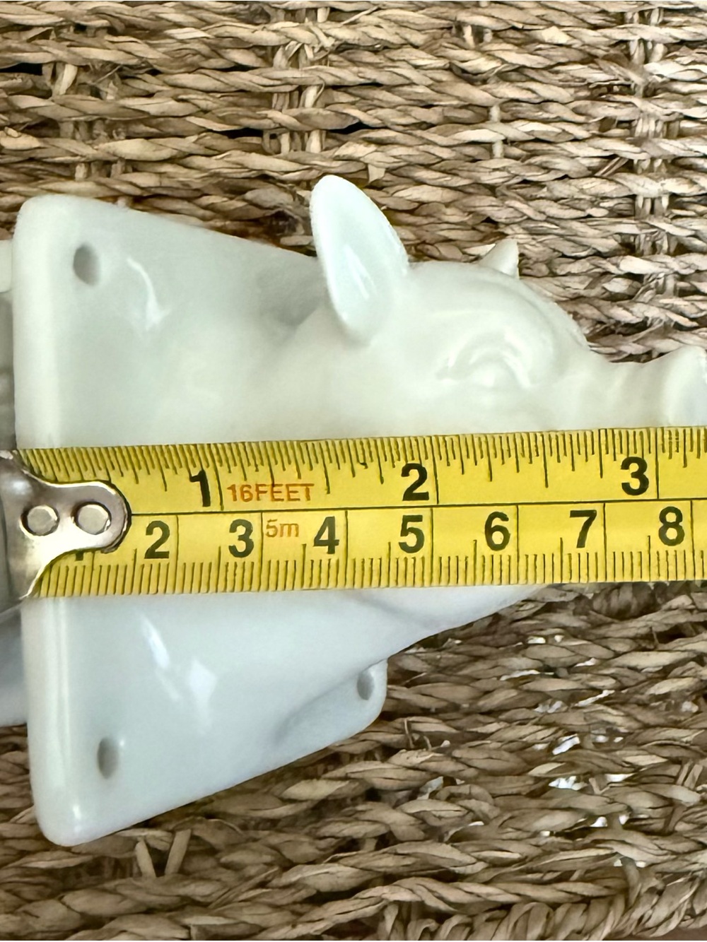 VTG 80s White Ceramic Pig Head Towel Hooks Set - Picture 7 of 7